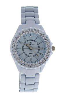 2033L-WW White Stainless Steel Bracelet Watch by Kim & Jade for Women - 1 Pc Watch