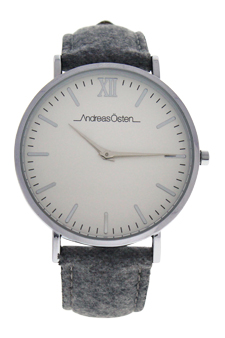 AO-194 Toutes - Silver/Grey Tweed Leather Strap Watch by Andreas Osten for Women - 1 Pc Watch